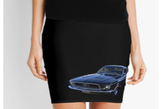 Classic cars printed on mini skirts